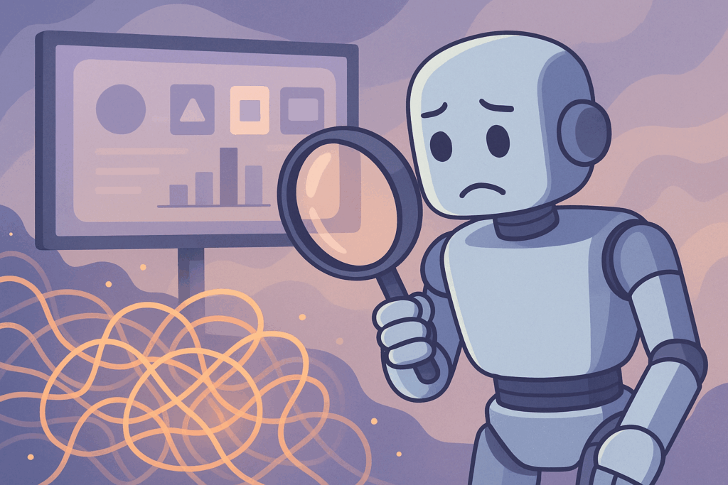 Digital illustration of three browser windows labeled ChatGPT, Gemini, and Perplexity showing ranked citation lists, with a magnifying glass highlighting a URL