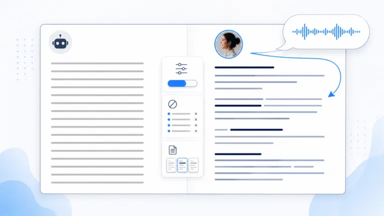 AI writing transformed from repetitive machine-generated text into natural human-style content using tone controls, banned phrases, and writing samples.