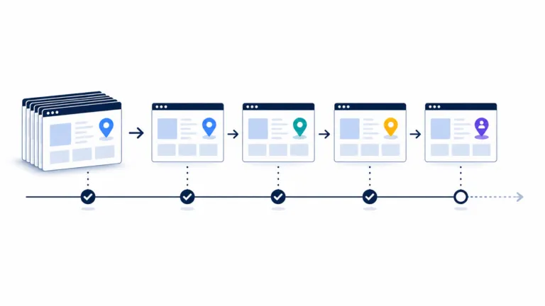 Keyword variant pages published gradually on a timeline for SEO growth