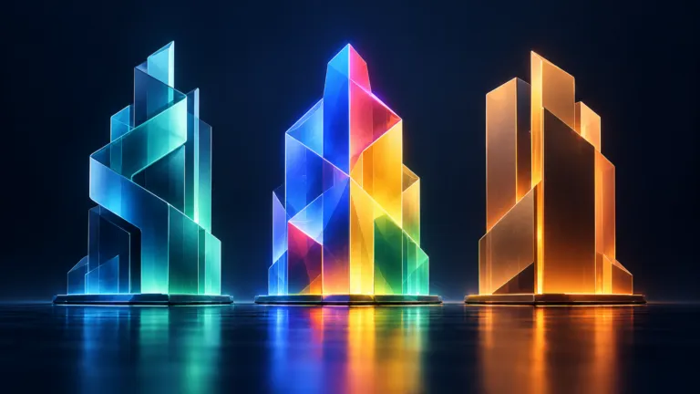 Gemini 4 vs Claude Opus 5.5 vs GPT-6 Astra AI model comparison, illustrated by three glowing futuristic structures representing Google, Anthropic, and OpenAI.