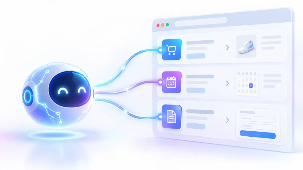 Meta Muse AI agent connecting directly with website shopping, booking, and form tools